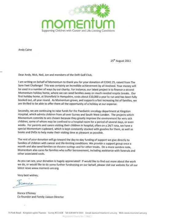 Letter from Momentum